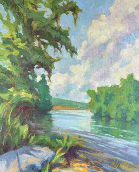 painting of the lake at Bald Eagle State Park
