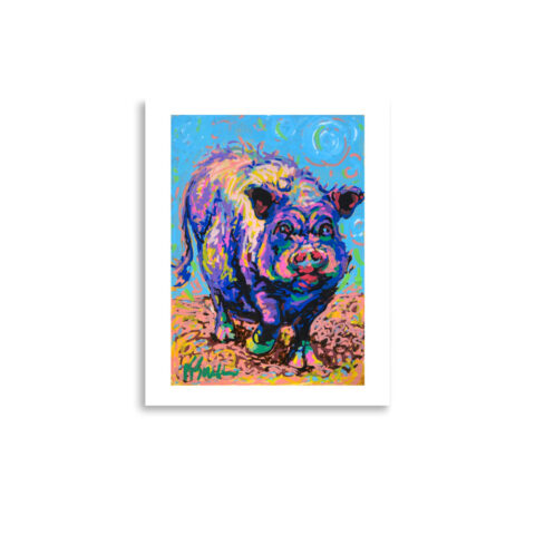 Purple Prancing Piggy Fine Art Print