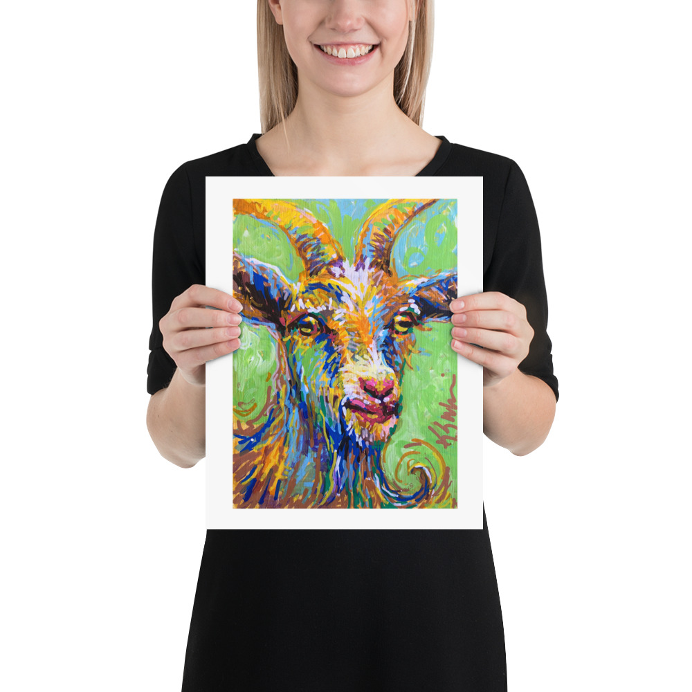 sample image of one of the many products available in Kelly Sullivans new online store. Pictured here is Van Goat.