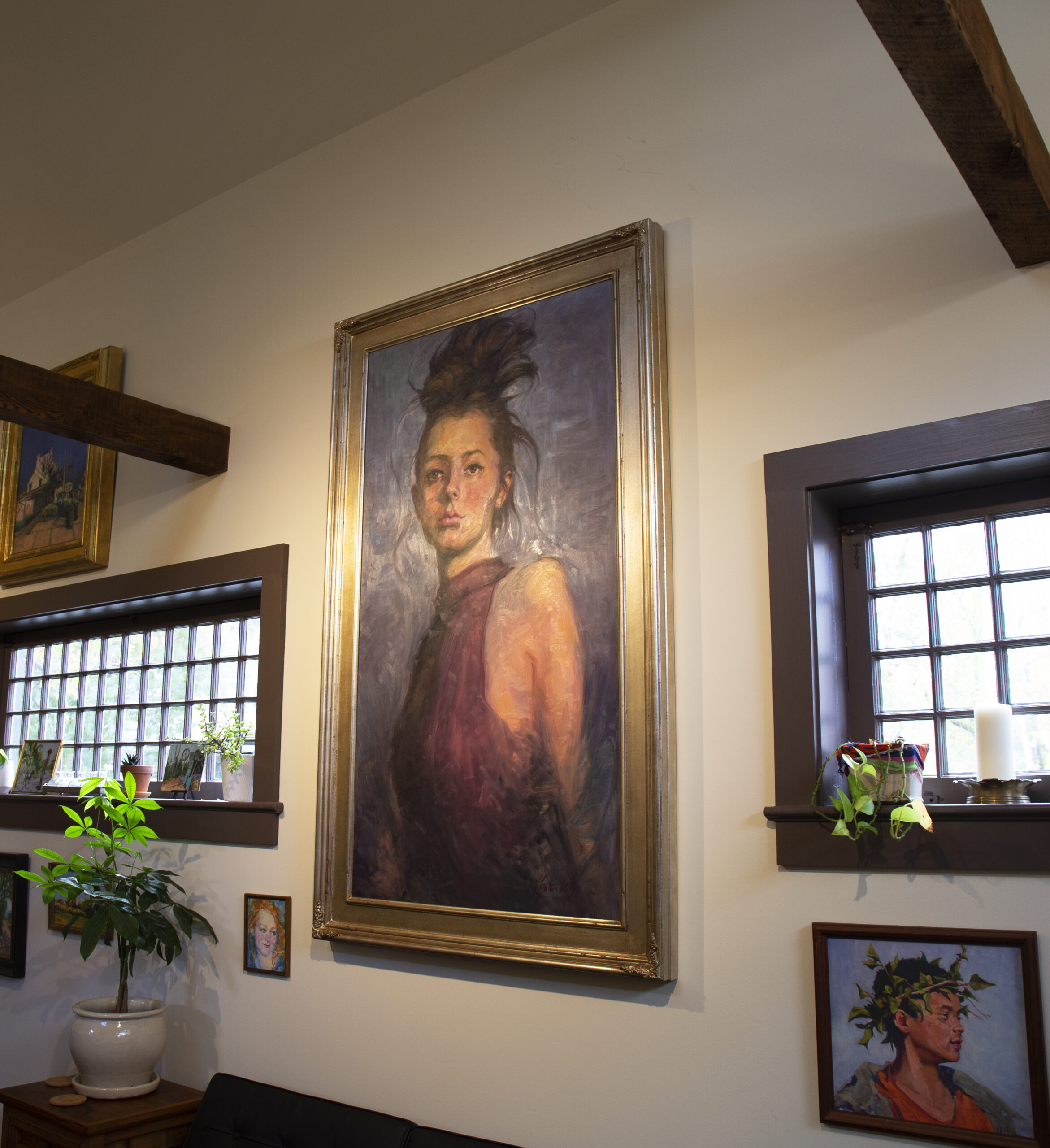 Eve oil portrait in the studio of Kelly Sullivan