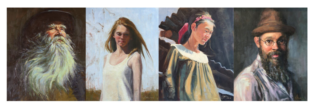 a compilation of oil portraits by artist Kelly Sullivan.