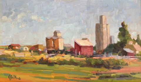 oil painting of the Tetonia, Idaho skyline