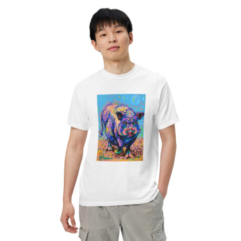 Purple Prancing Piggy Unisex Art T-Shirt